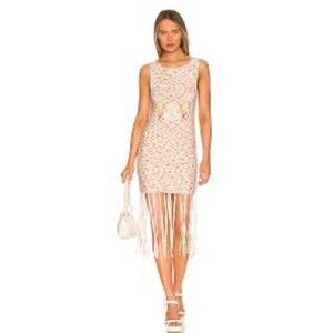 Fringe Dress Rydell Red Multi 525 AMERIC Revolve Anthropologie NWT M Retail $169